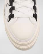 Image 3 of 5: Amiri Stars Low-Top Canvas Platform Sneakers