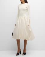 Image 5 of 6: SIMKHAI Kenlie Mixed Media Bubble Midi Dress