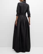 Image 3 of 6: SIMKHAI Julip Pleated 3/4-Sleeve Shirt Gown