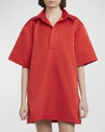 Image 5 of 6: Plan C Short-Sleeve Shift Mini Shirtdress