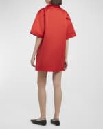 Image 3 of 6: Plan C Short-Sleeve Shift Mini Shirtdress