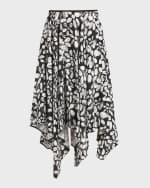 Image 1 of 6: Marni Flower-Print Handkerchief Midi Skirt