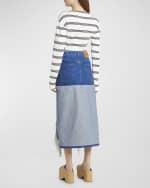 Image 3 of 6: Marni Distressed Slit-Hem Midi Denim Skirt