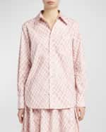 Image 3 of 8: Marni Lattice-Print Long-Sleeve Button-Down Shirt