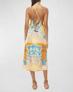 Image 2 of 4: MISA Los Angeles Ashanti Halter Midi Slip Dress