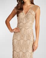 Image 3 of 3: Tadashi Shoji Sequined Lace Knee-Length Dress