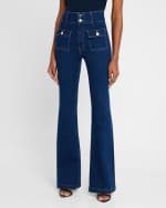 Image 2 of 5: Derek Lam 10 Crosby Barlow Pocket Front Flare Jeans