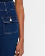 Image 5 of 5: Derek Lam 10 Crosby Barlow Pocket Front Flare Jeans