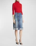 Image 5 of 6: Victoria Beckham Button-Front Denim Skirt