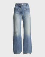 Image 1 of 6: Victoria Beckham Alina Straight-Leg Jeans