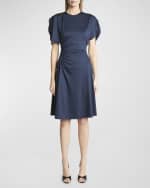 Image 2 of 6: Victoria Beckham Ruched Flutter-Sleeve A-Line Dress