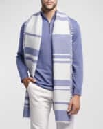 Image 1 of 3: Ian Saude Men's Zuma Cashmere Multi-Stripe Scarf