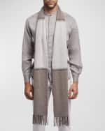 Image 1 of 3: Ian Saude Men's Cashmere Two-Tone Scarf