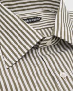 Image 2 of 2: TOM FORD Men's Cotton Baton Stripe Slim-Fit Dress Shirt