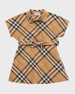 Image 1 of 3: Burberry Girl's Giuletta Check-Print Shirt Dress, Size 6M-2