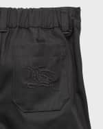 Image 3 of 3: Burberry Boy's Embroidered Equestrian Knight Design Shorts, Size 6M-2