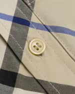 Image 3 of 3: Burberry Boy's Owen Check-Print Button Down Shirt, Size 6M-2