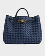 Image 1 of 5: Bottega Veneta Andiamo Medium Denim Shoulder Bag