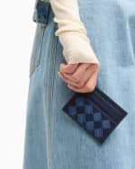 Image 2 of 3: Bottega Veneta Intrecciato Denim Leather Card Case