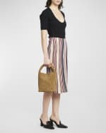 Image 3 of 6: Bottega Veneta Cabat Suede Cashmere Bucket Bag