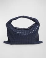 Image 1 of 6: Bottega Veneta Large Hop Denim Hobo Bag