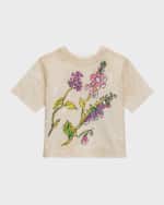 Image 1 of 6: Burberry Girl's Hand-Painted Logo-Print T-Shirt, Size 3-14