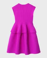 Image 2 of 2: Burberry Girl's Roslin Peplum Ribbed Dress, Size 4-14