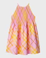 Image 1 of 4: Burberry Girl's Elsie Check-Print Halter Dress, Size 3-14