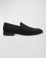 Image 1 of 2: Stuart Weitzman Men's Premiere Party Strass Suede Loafers