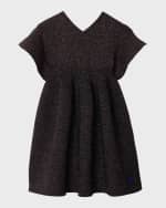 Image 1 of 2: Burberry Girl's Roslin Metallic Embroidered Equestrian Knight Design Dress, Size 3-14