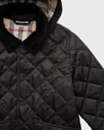Image 3 of 3: Burberry Kid's Rowan Quilted Check Lined Jacket, Size 3-14
