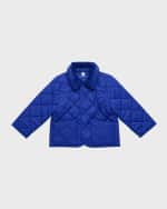 Image 1 of 5: Burberry Kid's Indy Quilted Collared Jacket, Size 3-14