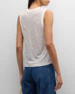 Image 5 of 6: FRAME Stripe Crewneck Muscle Tee