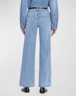 Image 3 of 5: FRAME Le Slim Palazzo Raw Fray Jeans