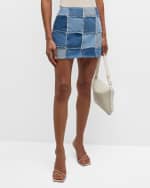 Image 2 of 6: FRAME The 70s Patchwork Denim Mini Skirt