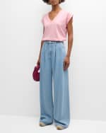 Image 5 of 6: FRAME Super Drape Drawstring Wide-Leg Jeans