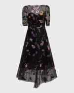Image 1 of 6: Rickie Freeman for Teri Jon High-Low Floral-Embroidered Tulle Maxi Dress