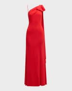 Image 1 of 5: Rickie Freeman for Teri Jon One-Shoulder Draped Column Gown