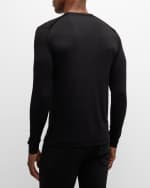Image 5 of 6: TOM FORD Men's Ribbed Henley Long-Sleeve T-Shirt
