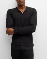 Image 4 of 6: TOM FORD Men's Ribbed Henley Long-Sleeve T-Shirt