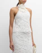 Image 2 of 7: Ungaro Nicolette Sequin Lace Halter Blouse