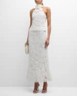 Image 5 of 7: Ungaro Nicolette Sequin Lace Halter Blouse