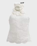 Image 1 of 7: Ungaro Nicolette Sequin Lace Halter Blouse