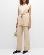 Image 7 of 7: Vanessa Bruno Christen Single-Button Cotton-Linen Vest