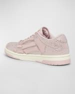 Image 2 of 5: Amiri Skel Crystal Leather Low-Top Sneakers