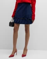Image 2 of 6: Jonathan Cohen Denim Tie Mini Skirt
