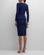 Image 3 of 6: Chiara Boni La Petite Robe Surplice Bodycon Peplum Midi Dress