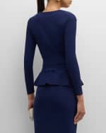 Image 4 of 6: Chiara Boni La Petite Robe Surplice Bodycon Peplum Midi Dress