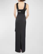 Image 2 of 4: Theia Cressida Rhinestone-Trim Halter Column Gown