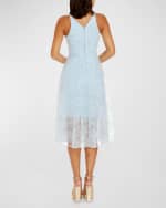 Image 2 of 4: Dress the Population Black Label Audrey Bead & Sequin Floral Applique Midi Dress